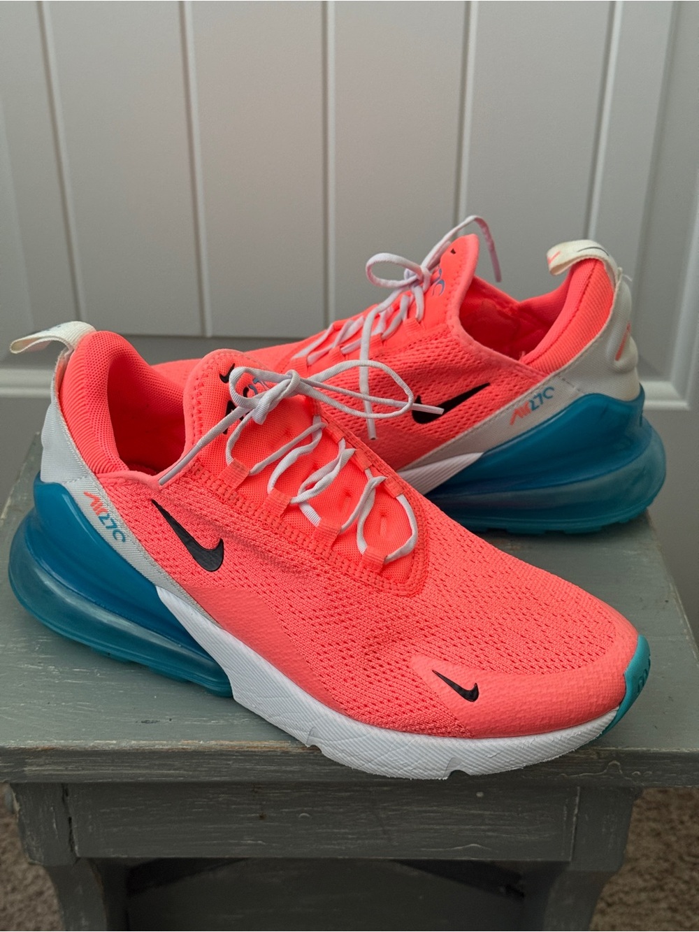 Nike Womens Air Max 270 Lava Glow White Size 8